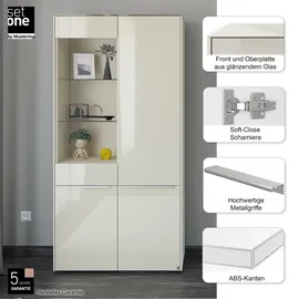 Set One by Musterring Standvitrine Reno 92 x 42 x 185 cm Braun