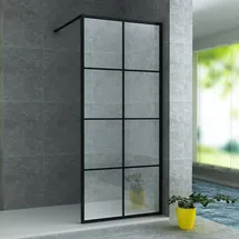 Aloni Duschwand Beko Rahmen schwarz matt 120x200 8mm