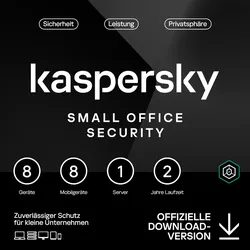 Kaspersky Small Office Security 8 Geräte - 2 Jahre Base 8 Geräte + 8 Mobilgeräte + 1 Dateiserver - 2 Jahre
