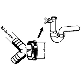 SANITOP-WINGENROTH Doppelschlauchtülle 30,3 mm (G 1) x Ø 20 mm Weiß