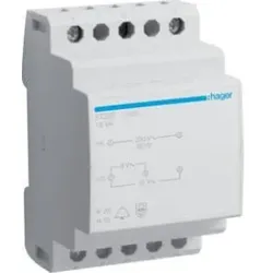 Hager ST305 Klingeltrafo 230V / 8V und 12V 16VA 3PLE.Klingeltransformator mit Schutz gegen Kurzschluss oder Überlast durch einen integrierten