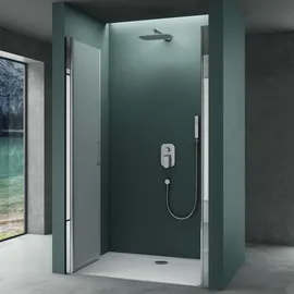 Mai&Mai Mai & Mai Duschtür Nischentür dusche Duschabtrennung Duschkabine Schwingtür 180° Doppeltür 6mm ESG Nano-Beschichtung Vollsatiniert mit Hebe- u...