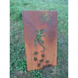 iss-kohli Cortenstahl Edelrost Sichtschutzwand Gartendeko rost Stele 110 cm hoch 60 cm breit