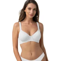 DORINA Lindsay Ungepufferter Bügel-BH mit vorgeformten Cups, Vollabdeckung, Weicher Mikrostoff, Verstellbare Schulterträger für Komfort und Unterstützung, Weiß