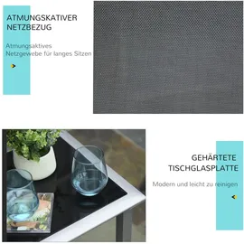 Outsunny Gartenliege Set 3-tlg. Schwarz/Silber