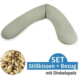 Theraline Stillkissen 190 cm Musselin Salbei