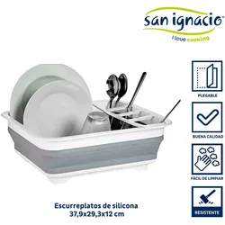 San Ignacio KINVARA - Zusammenklappbares Abtropfgestell aus Silikon, 37,9 x 29,3 x 12 cm