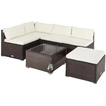 CASARIA Garten-Lounge-Set 16-tlg. braun/creme