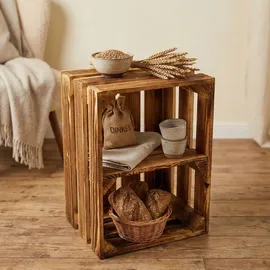 Teramico Holzkiste 40 x 30 x 25 cm 6-tlg. braun