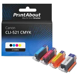 Druckerpatrone kompatibel mit Canon CLI-521 CMYK - 4-farbig - Multipack