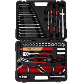 Stier Werkzeugkoffer mit 60-teiligem Werkzeugsortiment