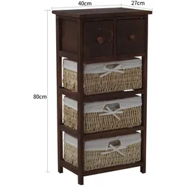 Mobili Rebecca Rebecca Mobili Schrank 80 x 40 x 27 cm Braun