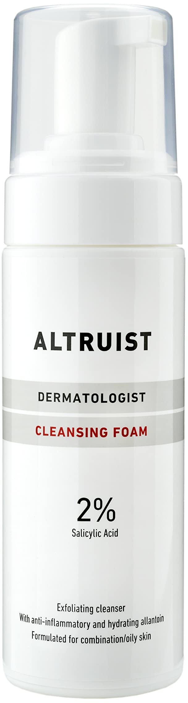Altruist Dermatologist Cleansing Foam, 2% Salicyclic Acid - Exfoliating cleanser with anti-inflammatory and hydrating allantoin, formulated for combination/oily skin