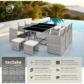 Tectake Malaga Set 11-tlg. hellgrau