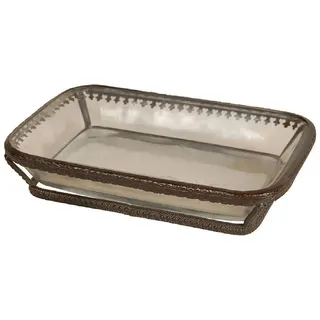 AnticLine Seifenschale Antic Line Seifenschale Metall / Glas Vintage DEC8326