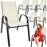 OEM Metall Gartenstühle für Balkon Terrasse Gartenmöbel Set beige x6