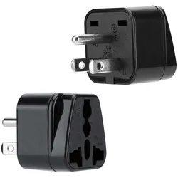 Intirilife 4x Steckdosen Adapter in SCHWARZ - 4er Set Typ B Stromadapter Reisestecker z.B. Deutschland, Italien, Spanien, Frankreich