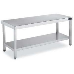 CENTRAL Tisch Edelstahl 1400x500 MIT REGALEN