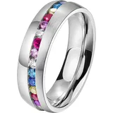 DOOSTI Trauring DOOSTI "Schmuck Geschenk Edelstahl Trauring Ehering Partnerring LIEBE" Gr. 62, silber (edelstahlfarben, mehrfarbig), Fingerringe, Damen, 62,mit Zirkonia, Edelstahl, 6mm, Trauring, wahlweise mit oder ohne Zirkonia