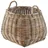 Kobolo Aufbewahrungskorb Korb aus Rattan geflochten kubu grey mit Henkeln grau