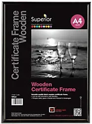 Seco DIN A4 Bilderrahmen Hängend Schwarz Holz WPA4 21 (B) x 29,7 (H) cm WPA4