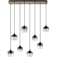 XXXLutz Xxxl Pendelleuchte Green Zea, Schwarz, Holz, Metall, Kunststoff, Glas, 28x65-120x94 cm, Lampen & Leuchten, Innenbeleuchtung, Hängelampen, Pendelleuchten