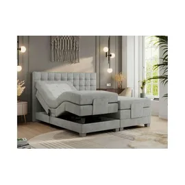 MKS Meble Motor Boxspringbett mit Bettkasten ¦ grau ¦ Maße (cm): B: 208 H: 118