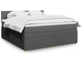 vidaXL Boxspringbett mit Matratze Dunkelgrau 180x200 cm Stoff