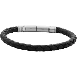 Armband FOSSIL "Vintage Casual, JF04089040", braun (edelstahlfarben, braun), Armbänder, Edelstahl-Leder, Edelstahl, Leder