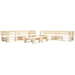 vidaXL 6-tlg. Garten-Paletten-Sofagarnitur Holz Natur
