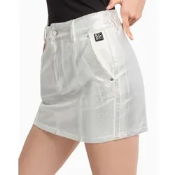 Armani Exchange für Damen. XW000099AF10836M8047 Silberner Minirock aus Denim mit hoher Taille (XXS), Lässig, Baumwolle