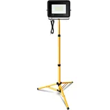 Eulenke 20W LED Baustrahler mit Stativ, 1700LM LED Strahler Baustellenleuchte mit 1m Kabel, 6000K Kaltweiß Wasserdicht IP66, für Innen-& Außeneinsatz Werkstatt (kein Stecker)