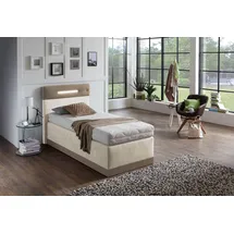 Westfalia Schlafkomfort Boxspringbett, mit LED-Beleuchtung beige