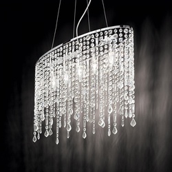 Ideal Lux 008363 Pendelleuchte 2x40W Rain | E14 - Kristall