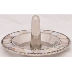 Casa Padrino Luxus Ringhalter Silber / Mehrfarbig Ø 12 x H. 7 cm - Hotel Accessoires