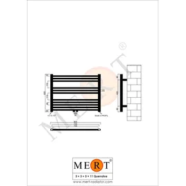 Mert Badheizkörper 800 x 600 mm weiß Mittelanschluss