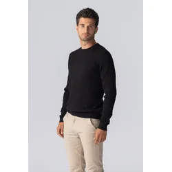 Pullover -Kabel -Strick - Schwarz - Mann - L - TeeShoppen