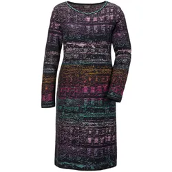 Strickpullover GOLDNER "Baumwoll-Strickkleid, Rundhals", Damen, Gr. 52, bunt, Obermaterial: 50% Baumwolle CO. 50% Polyacryl PAN., Tubular, Pullover Strickpullover, Jacquardmuster