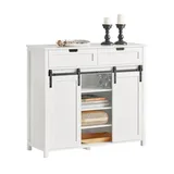 SoBuy Sideboard mit Schiebetür Buffet Kommode Weiß Fsb74-w