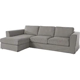 Home Affaire Ecksofa HOME AFFAIRE "Vintage L-Form", grau, B:284cm H:83cm T:165cm, 100%PES, Sofas, Ecksofa, 3-Sitzer Polsterecke im Landhausstil, mit abnehmbarer Husse
