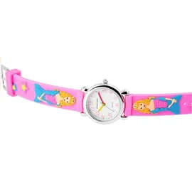Excellanc Kinder Uhr Analog 0 mm Silikongehäuse Pink/Silber Silikonarmband Pink
