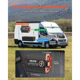 Vevor 12 V 40 A DC/DC-Batterieladegerät, 500 W, für Blei-Säure-, Lithium-, AGM-, GEL- und Nassbatterien, intelligentes mehrstufiges Laden, für ...