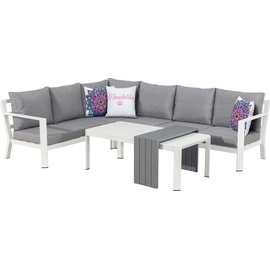Primaster Elbasan Lounge-Set weiß matt/grau