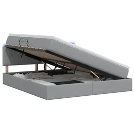 vidaXL LED-Speicherbett 140 x 200 cm Hellgrau