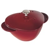 STAUB Dutch Oven Schmortopf aus Gusseisen, 1,75 qt Herz Cocotte, hergestellt in Frankreich, serviert 1, Schwarz, Kirsche