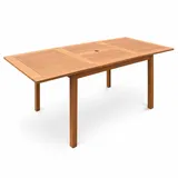 sweeek Holz-Gartentisch 120-180 cm - mit Verlängerung aus Eukalyptus - Almeria