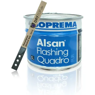 ALSAN Flashing Quadro | 5,0 kg/Gebinde | einkomponentiger Flüssigkunststoff zur sicheren Abdichtung und Herstellung von Details und Anschlüssen im Flachdach (5 kg/Eimer | Farbe: basaltgrau RAL 7012)