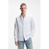 Boss Leinenhemd Regular Fit Blau XXL