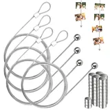 Fotoseil Fotodrahtseil 4 Stück Fotokette mit 48 Magneten Fotoleine 200 cm x 1,5 mm Fotogirlande Fotoschnur Bildaufhängung Seil zum Aufhängen von Fotos Postkarten