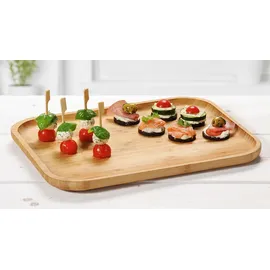 KESPER Servierbrett Bambus mit hochgezogenem Rand/Vesperbrett/Brotzeitbrett